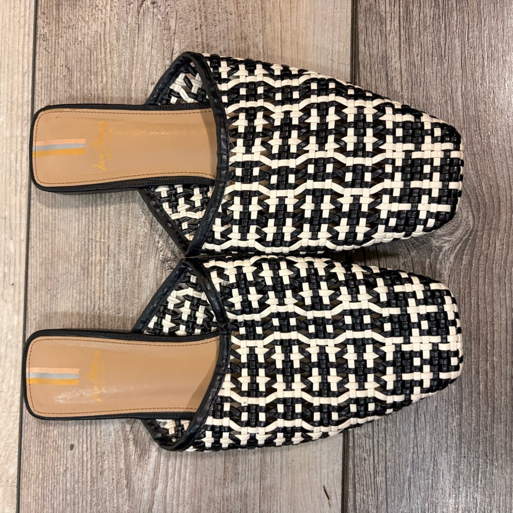 Sam Edelman Leona Woven Mules Women's 6.5 Slide Flats Chic Casual Square Toe - Picture 3 of 9